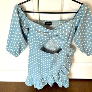 Majorelle polka dot Michelle dress. Size S